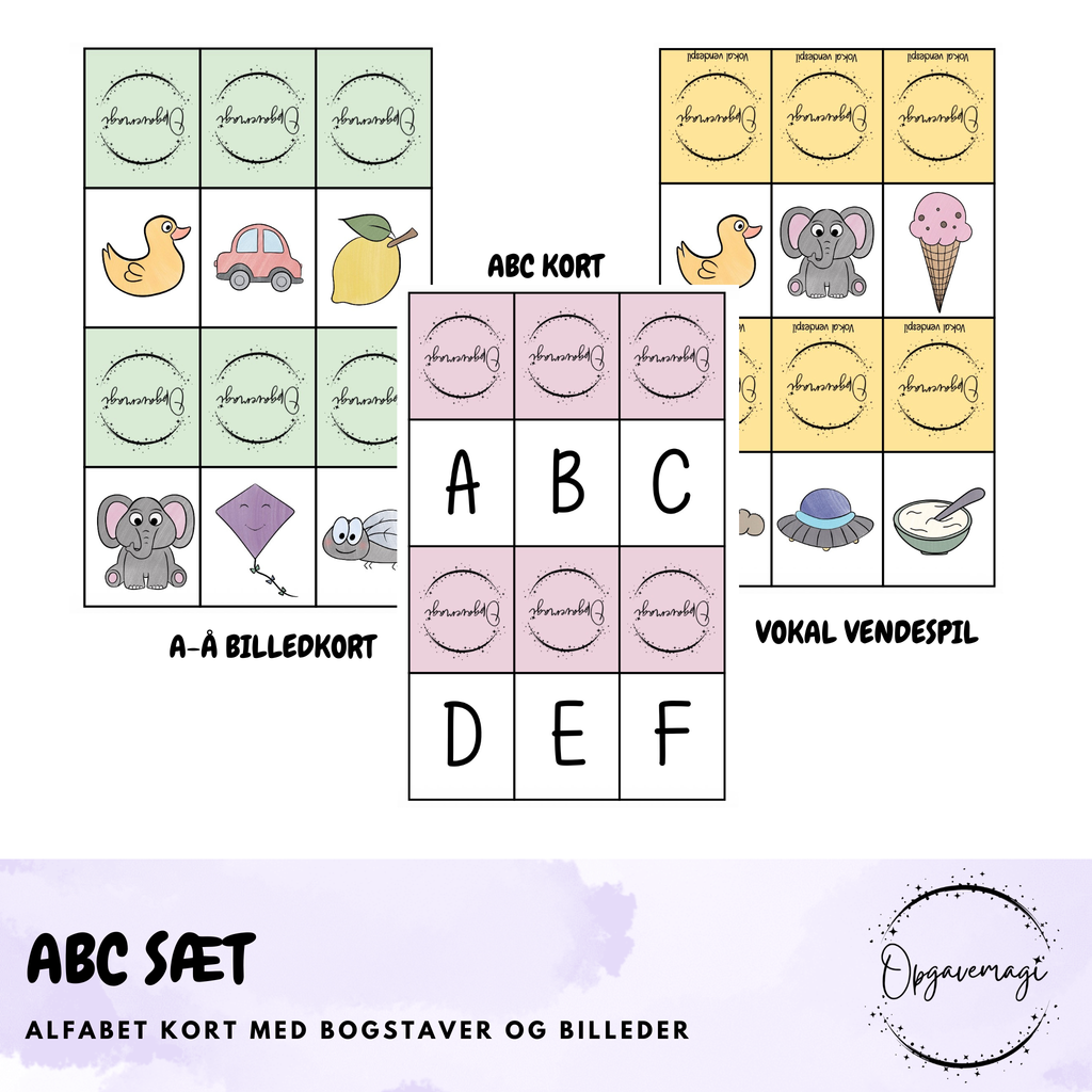 Alfabetkort - 4 sæt kort