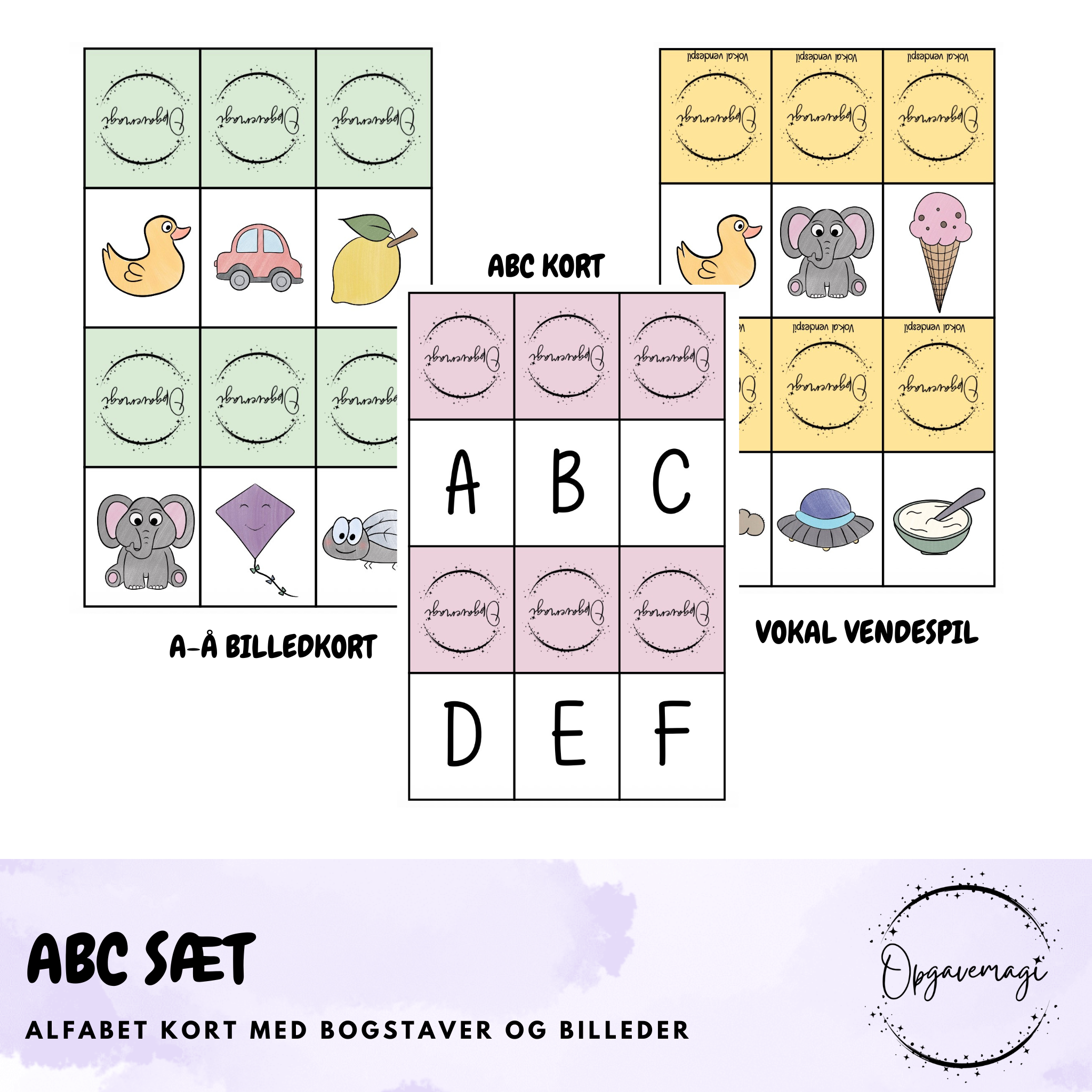 Alfabetkort - 4 sæt kort