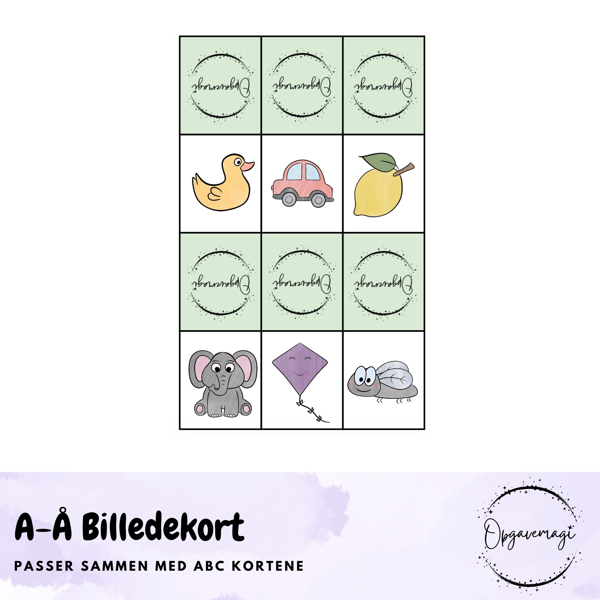 Alfabetkort - 4 sæt kort